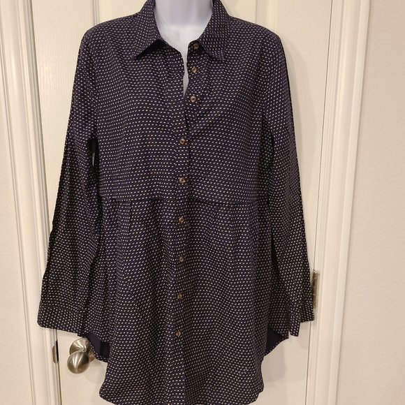 Maeve Tops - Anthro Maeve blue Peplum blouse sz large